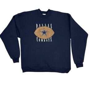 Dallas Cowboys Sweatshirt Womens Large Blue Artex Sportswear Crew Neck Vintage